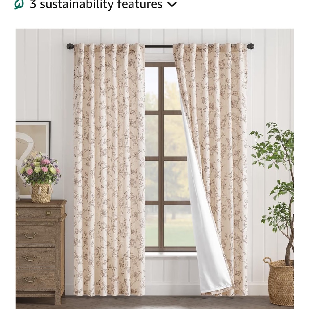 Floral Cream Curtains